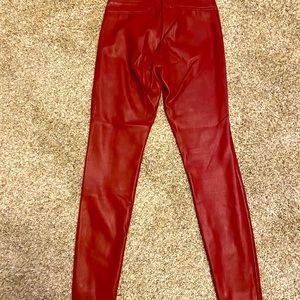 Zara red leather pants